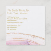 *~* Roze Paarse AGATE Crystal Gold Glitter Vierkante Visitekaartje (Achterkant)