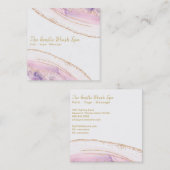 *~* Roze Paarse AGATE Crystal Gold Glitter Vierkante Visitekaartje (Voorkant / Achterkant)