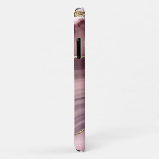 Roze & Paarse Agate Geode Monogram Naam Case-Mate iPhone Case (Achterkant/rechts)