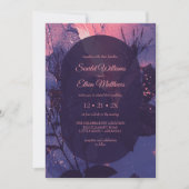 Roze Paarse alternatieve Gothic Luxury Wedding Kaart (Voorkant)