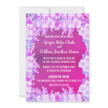 Roze Paarse Anemone Floral Wedding Invitation