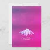 Roze Paarse Anemone Floral Wedding Invitation Kaart (Achterkant)