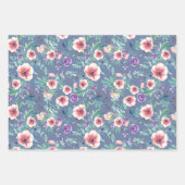 Roze Paarse Anemonen Lente Buiten Bruidsdiner Inpakpapier Vel (Voorkant 3)