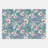 Roze Paarse Anemonen Lente Buiten Bruidsdiner Inpakpapier Vel (Voorkant 2)