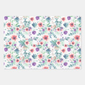 Roze Paarse Anemonen Lente Buiten Bruidsdouche Inpakpapier Vel (Voorkant 2)