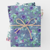 Roze Paarse Anemonen Lente Buiten Bruidsdouche Inpakpapier Vel (In situ)