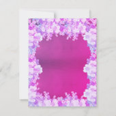 Roze Paarse anemoon bloemenbruiloft bewaar de datu Kaart (Achterkant)
