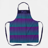 Roze, Paarse & Aqua Custom Name Apron Schort (Voorkant)