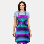Roze, Paarse & Aqua Custom Name Apron Schort (Gedragen)