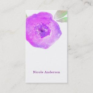 Roze Paarse Aquarel Bloem Moderne Chic Aangepast Visitekaartje