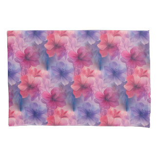 Roze & Paarse Aquarel Hibiscus Bloemstuk Kussensloop