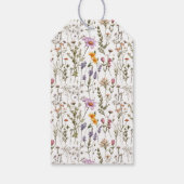 Roze Paarse Aquarel Wilde Bloem Initiaal Naam Cadeaulabel (Achterkant)