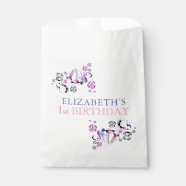 Roze Paarse Aquarel Ze is een Juweel Verjaardag  Bedankzakje