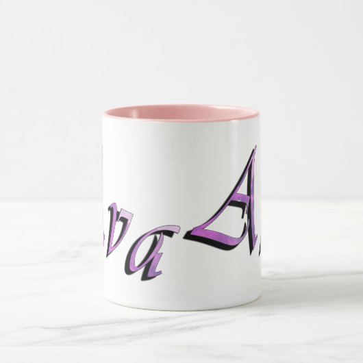 Roze Paarse Ava Name Logo Mok (Midden)