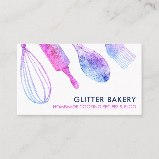 Roze Paarse bakkersbroodbakkerij Visitekaartje (Voorkant)