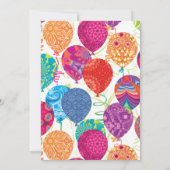 Roze Paarse ballonnen 80ste verjaardagsfeest Kaart (Achterkant)