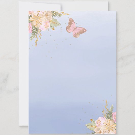 Roze Paarse ballonnen Butterfly Baby shower Kaart