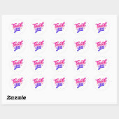 Roze Paarse Bedankt Sticker met Sterren (Vel)