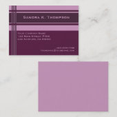 Roze Paarse beroepsbandenblok Visitekaartje (Voorkant / Achterkant)