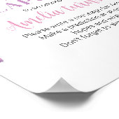 Roze Paarse Birthday Time Capsule-teken Poster (Hoek)