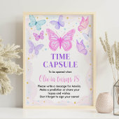 Roze Paarse Birthday Time Capsule-teken Poster