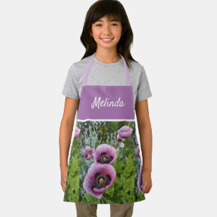 Roze Paarse bladermeisjes pron Schort