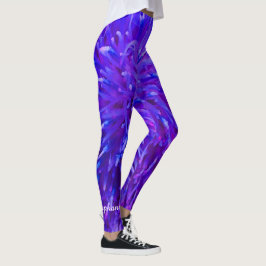 Roze Paarse Blauw Abstracte Gepersonaliseerde Naam Leggings