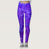 Roze Paarse Blauw Abstracte Gepersonaliseerde Naam Leggings (Voorkant)