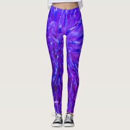 Roze Paarse Blauw Abstracte Gepersonaliseerde Naam Leggings