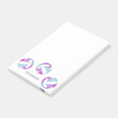 Roze paarse blauw gepersonaliseerd volleybal post-it® notes (Schuin)