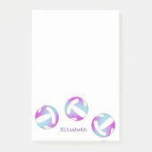 Roze paarse blauw gepersonaliseerd volleybal post-it® notes (Voorkant)