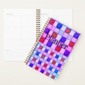 Roze paarse blauw gingham hart Planner (Display)
