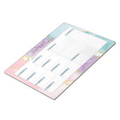 Roze Paarse Blauw Marmer Personaliseer Weekplanner Notitieblok (Schuin)
