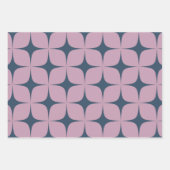 Roze Paarse Blauw Mid Century Modern Boho Geometri Inpakpapier Vel (Voorkant 2)