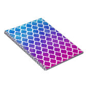 Roze Paarse blauw Ombre Marokkaanse Lattice Notitieboek (Rechterzijde)