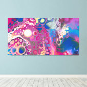 Roze, Paarse, blauwe Abstracte moderne kunst Canvas Afdruk (Insitu (Houten vloer))