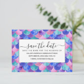 Roze Paarse blauwe Blauwgroen Waterverf Zeemeermin Save The Date (Staand voorkant)