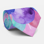 Roze Paarse blauwe Blauwgroen Waterverf Zeemeermin Stropdas (Opgerold)