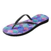 Roze Paarse blauwe Blauwgroen Waterverf Zeemeermin Teenslippers (Schuin)