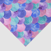 Roze Paarse blauwe Blauwgroen Waterverf Zeemeermin Tissuepapier (Detail)