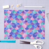 Roze Paarse blauwe Blauwgroen Waterverf Zeemeermin Tissuepapier (Craft)