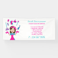 Roze Paarse Blauwe Cartoon Huis Schoonmaken