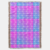 Roze, Paarse, Blauwe Diamant Patroon Deken (Voorkant Verticaal)