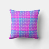 Roze, Paarse, Blauwe Diamant Patroon Kussen (Achterkant)