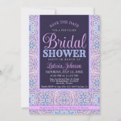 Roze Paarse Blauwe Glamour Vrijgezellenfeest Kaart (Voorkant)