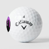 Roze Paarse blauwe glazen druppels monogram naam Golfballen (Logo)
