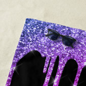 Roze Paarse blauwe glitter Drivers zwarte monogram Strandlaken (In situ)