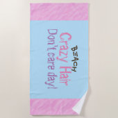 Roze Paarse blauwe haarhanddoeken Strandlaken (Voorkant)