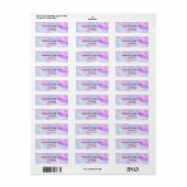 Roze paarse blauwe holografisch retouradres etiket (Full Sheet)