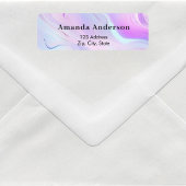 Roze paarse blauwe holografisch retouradres etiket